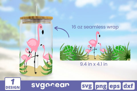 Flamingo Can Glass SVG SVG SvgOcean 