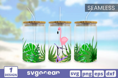 Flamingo Can Glass Wrap SVG SVG SvgOcean 