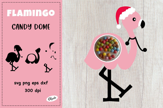 Flamingo Candy Dome SVG. Flamingo Holder SVG. Christmas SVG SVG Olga Terlyanskaya 
