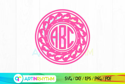 Flamingo Circle Monogram Svg, Pink Flamingo Svg, Flamingo Svg, Monogram Svg. Bird Svg SVG Artinrhythm shop 