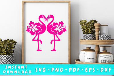 Flamingo Couple SVG SVG HappyDesignStudio 