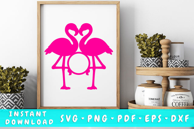 Flamingo Couple SVG SVG HappyDesignStudio 