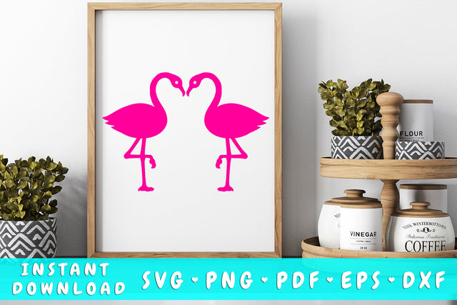 Flamingo Couple SVG SVG HappyDesignStudio 