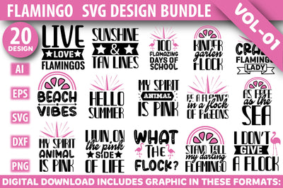 Flamingo Design Bundle SVG Rupkotha 