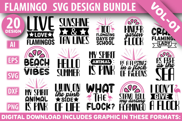 Flamingo Design Bundle SVG Rupkotha 