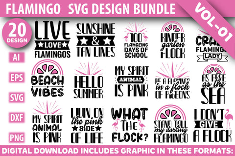 Flamingo Design Bundle SVG Rupkotha 