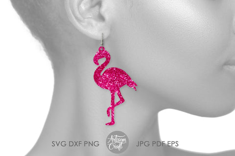 Flamingo earrings SVG, bird earrings SVG Artisan Craft SVG 