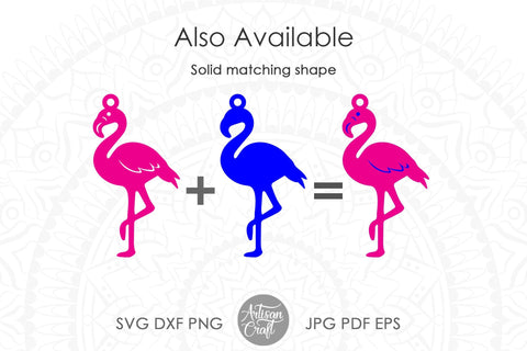 Flamingo earrings SVG, flamingo jewelry SVG Artisan Craft SVG 