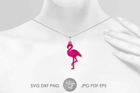Flamingo earrings SVG, flamingo jewelry SVG Artisan Craft SVG 