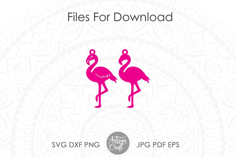 Flamingo earrings SVG, flamingo jewelry SVG Artisan Craft SVG 