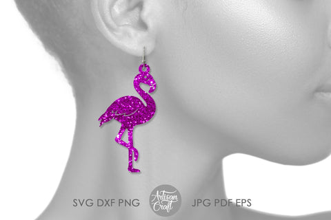 Flamingo earrings SVG, flamingo jewelry SVG Artisan Craft SVG 
