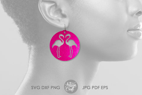 Flamingo earrings SVG, stacked earrings SVG Artisan Craft SVG 