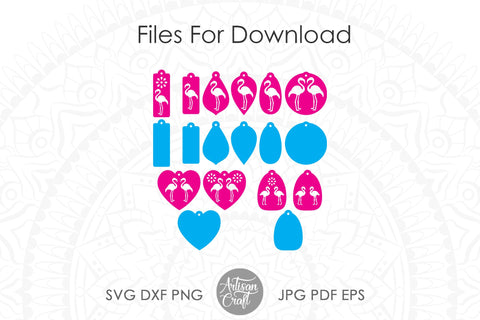 Flamingo earrings SVG, stacked earrings SVG Artisan Craft SVG 