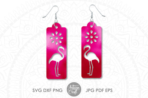 Flamingo earrings SVG, stacked earrings SVG Artisan Craft SVG 
