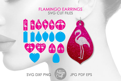 Flamingo earrings SVG, stacked earrings SVG Artisan Craft SVG 
