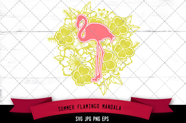 Flamingo Floral Mandala SVG Cut File SVG Loveleen Kaur 