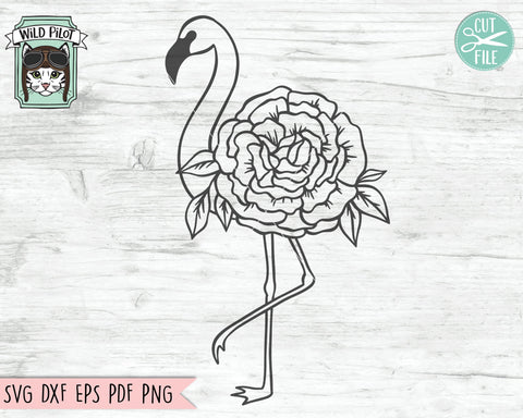 Flamingo Flower SVG Cut File SVG Wild Pilot 