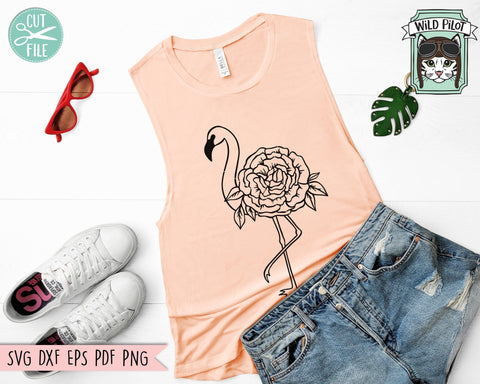 Flamingo Flower SVG Cut File SVG Wild Pilot 