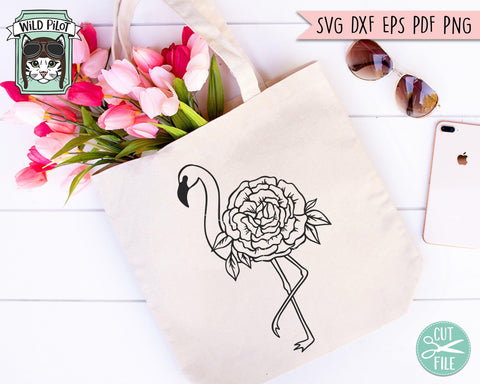 Flamingo Flower SVG Cut File SVG Wild Pilot 