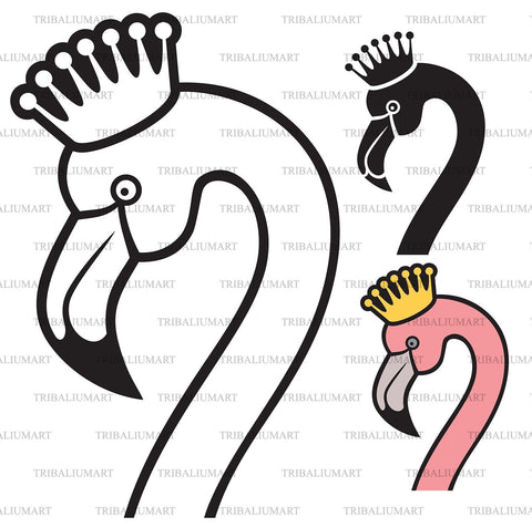 Flamingo head with crown SVG TribaliumArtSF 