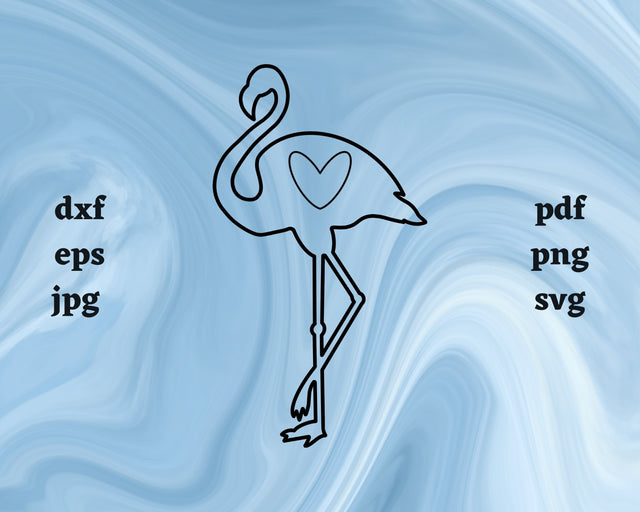 Flamingo Heart SVG Cut File SVG Northern Light SVG 