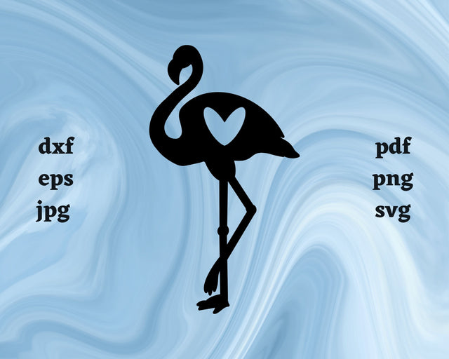 Flamingo Heart SVG Cut File SVG Northern Light SVG 