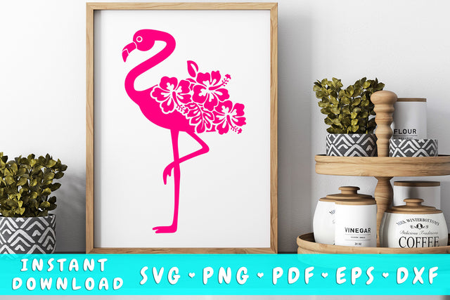 Flamingo Hibiscus Bouquet SVG SVG HappyDesignStudio 