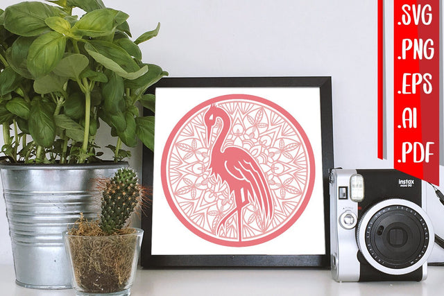 Flamingo Mandala Svg SVG zafrans studio 