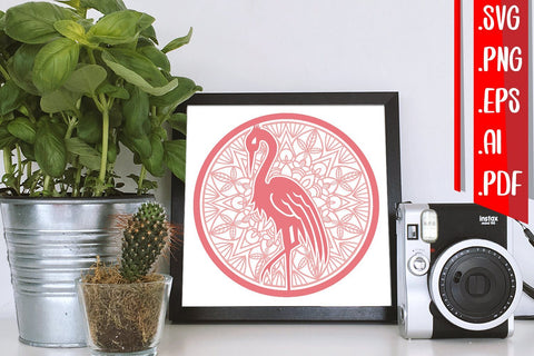 Flamingo Mandala Svg SVG zafrans studio 