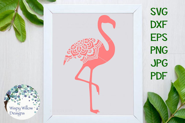 Flamingo Mandala SVG Wispy Willow Designs 