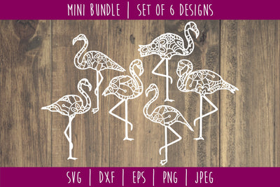 Flamingo Mandala Zentangle Mini Bundle - Set of 6 SVG SavoringSurprises 