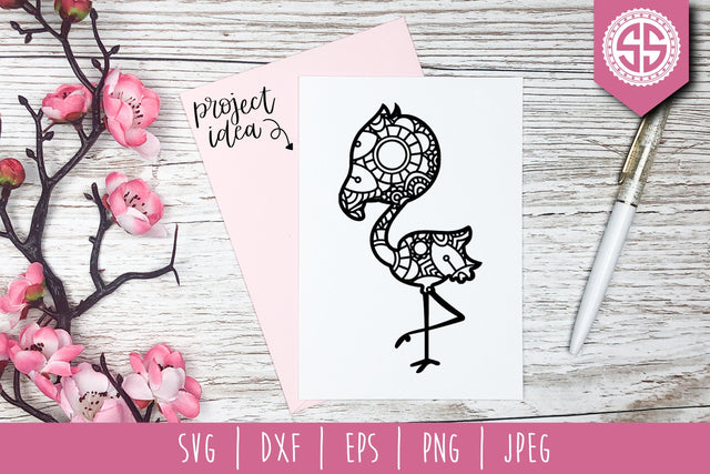 Flamingo Mandala Zentangle SVG SavoringSurprises 