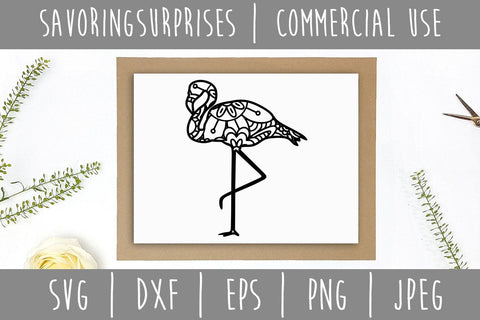 Flamingo Mandala Zentangle SVG SavoringSurprises 