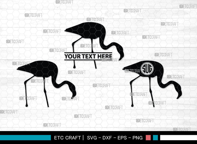 Flamingo Monogram, Flamingo Silhouette, Flamingo SVG, Flamingo Bird Svg, Flamingo Beach Svg, Safari Flamingo Svg, SB00266 SVG ETC Craft 