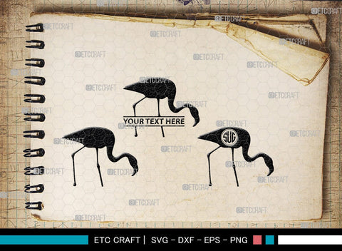 Flamingo Monogram, Flamingo Silhouette, Flamingo SVG, Flamingo Bird Svg, Flamingo Beach Svg, Safari Flamingo Svg, SB00266 SVG ETC Craft 