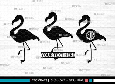 Flamingo Monogram, Flamingo Silhouette, Flamingo SVG, Flamingo Bird Svg, Flamingo Beach Svg, Safari Flamingo Svg, SB00266 SVG ETC Craft 