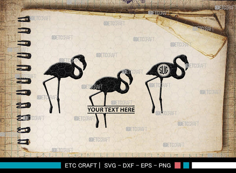Flamingo Monogram, Flamingo Silhouette, Flamingo SVG, Flamingo Bird Svg, Flamingo Beach Svg, Safari Flamingo Svg, SB00266 SVG ETC Craft 