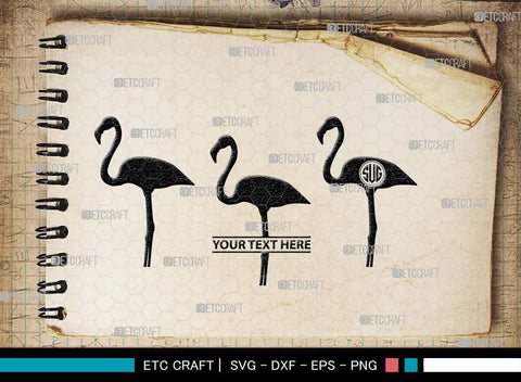 Flamingo Monogram, Flamingo Silhouette, Flamingo SVG, Flamingo Bird Svg, Flamingo Beach Svg, Safari Flamingo Svg, SB00266 SVG ETC Craft 