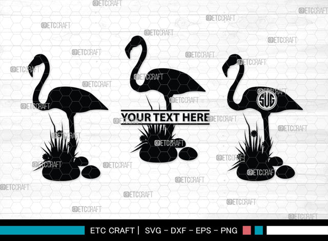 Flamingo Monogram, Flamingo Silhouette, Flamingo SVG, Flamingo Bird Svg, Flamingo Beach Svg, Safari Flamingo Svg, SB00266 SVG ETC Craft 