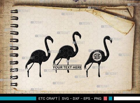 Flamingo Monogram, Flamingo Silhouette, Flamingo SVG, Flamingo Bird Svg, Flamingo Beach Svg, Safari Flamingo Svg, SB00266 SVG ETC Craft 
