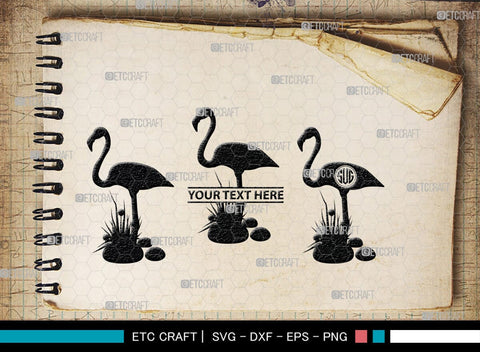 Flamingo Monogram, Flamingo Silhouette, Flamingo SVG, Flamingo Bird Svg, Flamingo Beach Svg, Safari Flamingo Svg, SB00266 SVG ETC Craft 