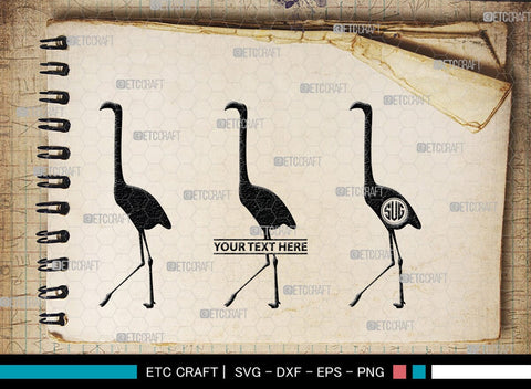 Flamingo Monogram, Flamingo Silhouette, Flamingo SVG, Flamingo Bird Svg, Flamingo Beach Svg, Safari Flamingo Svg, SB00266 SVG ETC Craft 