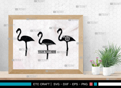 Flamingo Monogram, Flamingo Silhouette, Flamingo SVG, Flamingo Bird Svg, Flamingo Beach Svg, Safari Flamingo Svg, SB00266 SVG ETC Craft 