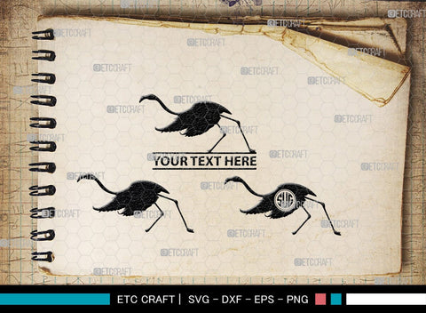 Flamingo Monogram, Flamingo Silhouette, Flamingo SVG, Flamingo Bird Svg, Flamingo Beach Svg, Safari Flamingo Svg, SB00266 SVG ETC Craft 