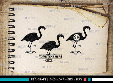 Flamingo Monogram, Flamingo Silhouette, Flamingo SVG, Flamingo Bird Svg, Flamingo Beach Svg, Safari Flamingo Svg, SB00266 SVG ETC Craft 