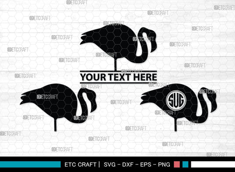 Flamingo Monogram, Flamingo Silhouette, Flamingo SVG, Flamingo Bird Svg, Flamingo Beach Svg, Safari Flamingo Svg, SB00266 SVG ETC Craft 