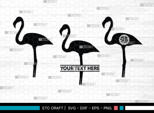 Flamingo Monogram, Flamingo Silhouette, Flamingo SVG, Flamingo Bird Svg, Flamingo Beach Svg, Safari Flamingo Svg, SB00266 SVG ETC Craft 