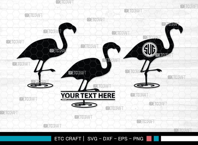 Flamingo Monogram, Flamingo Silhouette, Flamingo SVG, Flamingo Bird Svg, Flamingo Beach Svg, Safari Flamingo Svg, SB00266 SVG ETC Craft 