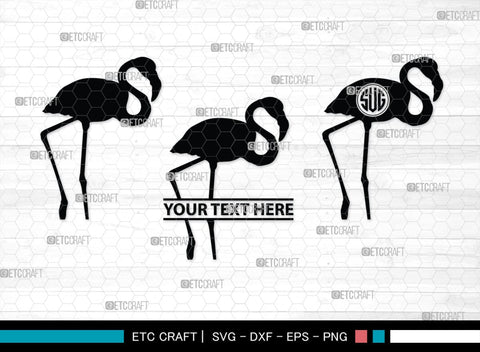 Flamingo Monogram, Flamingo Silhouette, Flamingo SVG, Flamingo Bird Svg, Flamingo Beach Svg, Safari Flamingo Svg, SB00266 SVG ETC Craft 