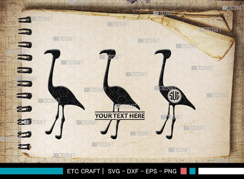 Flamingo Monogram, Flamingo Silhouette, Flamingo SVG, Flamingo Bird Svg, Flamingo Beach Svg, Safari Flamingo Svg, SB00266 SVG ETC Craft 